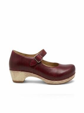 NEW DANSKO women's lilah mary jane heeled clog in red